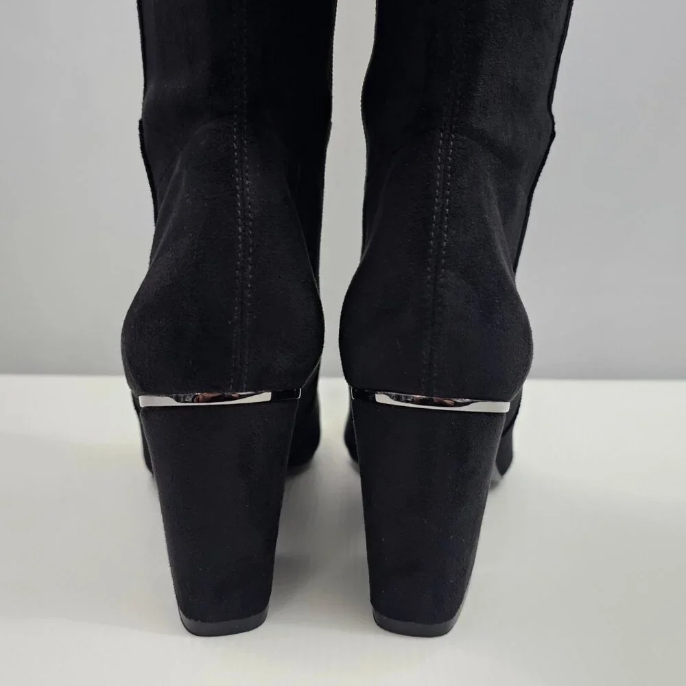 DKNY Cilli Over The Knee Boot Womens 10 Black Block Heel Sleek Dressy Winter NEW